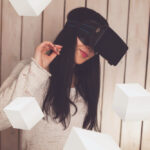 Woman in VR glasses