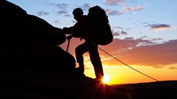 Fine view of mountains and the person for best background