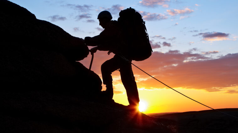 Fine view of mountains and the person for best background
