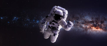 Astronaut in outer space. Elements of this image furnished by NASA.